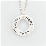 Sterling Silver Faith Hope Love Necklace