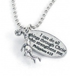 Basketball Player Necklace / Philippians 4:13 (I Can Do All Things)