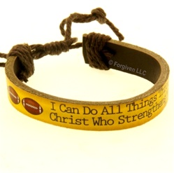 Football Bracelet / Philippians 4:13 (I Can Do All Things)