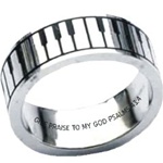Keyboard Ring "Give Praise" Music Piano Keys Forgiven Jewelry