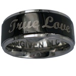 Black "True Love Waits" Purity Ring For Guys