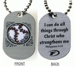 Baseball Aluminum Tag / Philippians 4:13 (I Can Do All Things)