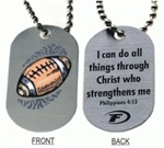 Football Aluminum Tag / Philippians 4:13 (I Can Do All Things)