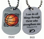 Basketball Aluminum Tag / Philippians 4:13 (I Can Do All Things)