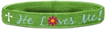 He Loves Me Green Stretch Bangle Bracelets (Set of 3)