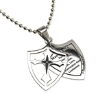 Man of God Pursue Shield Cross necklace