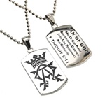 Man of God / 1 Timothy 6:11 (Alpha Omega Dog Tag)