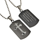 His Strength / Philippians 4:13 (Black Shield Cross)