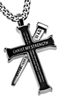 Bible Verse Cross Necklace "Christ My Strength" Philippians 4:13