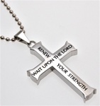 Wait Upon The Lord / Isaiah 40:31 (Iron Cross Necklace/Men)