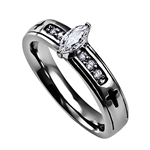 Cubic Zirconia Ring "Purity" Matthew 5:8 Bible Verse