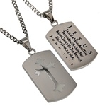 Way Truth Life / John 14:6 (Silver Shield Cross on Upgrade Chain)